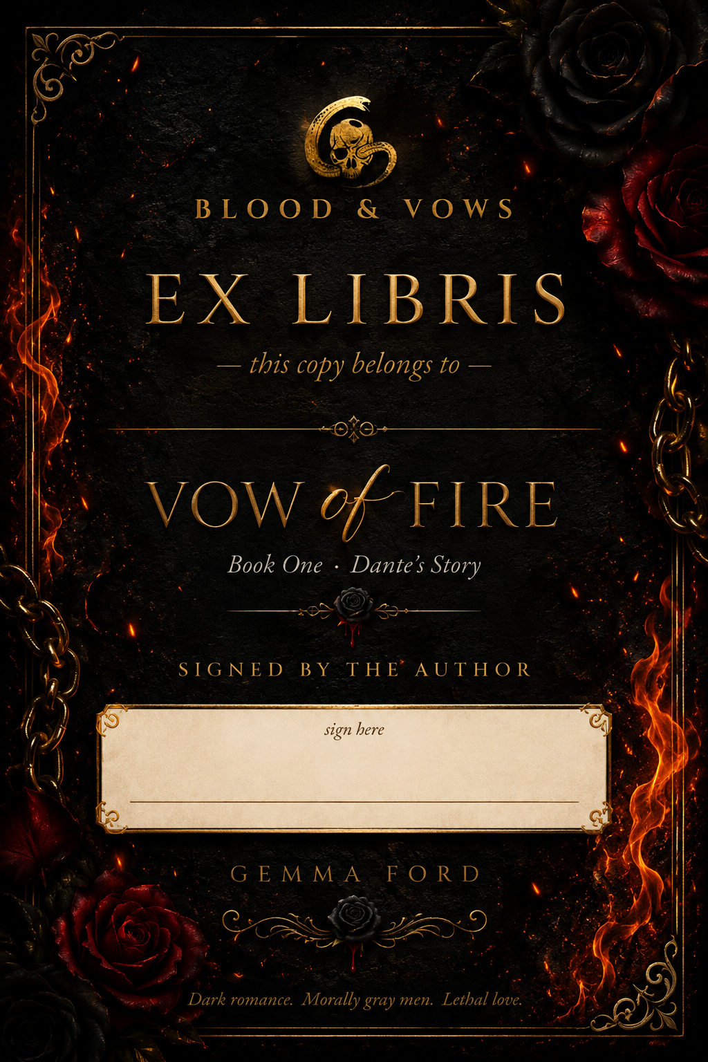 Vow of Fire (Dante's Story) - Signed Paperback